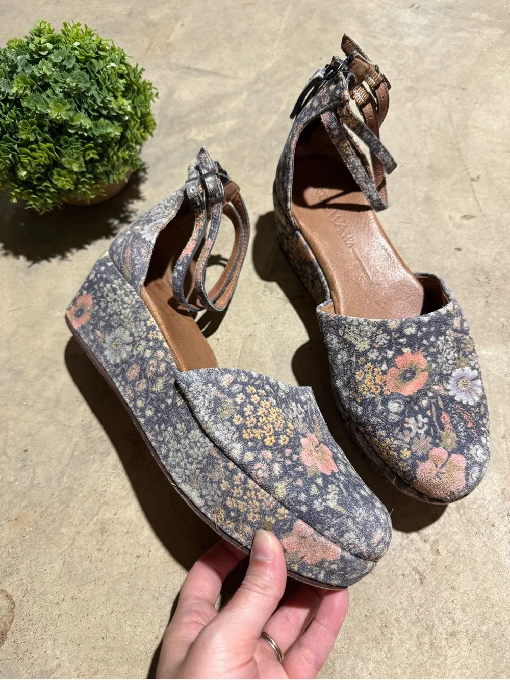 Gee Wawa Daphne Floral Platform Shoes Women Size 7.5 Fairycore Vintage Boho